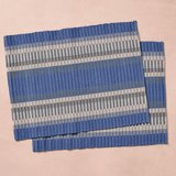 Khana Handloomed Cotton Placemat Set of 2 in Blue from Ten Thousand Villages at Pinch in Northampton, MA