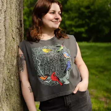 Flock with Pride Boxy Tank in Pepper