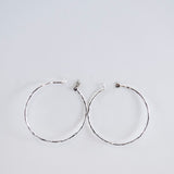 Medium Hammered Hoops in Sterling Silver
