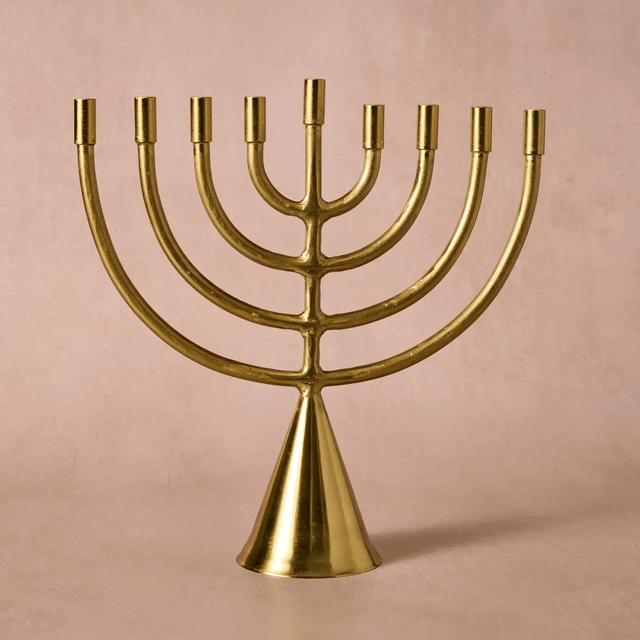 Jyoti Brass Horn Menorah from Ten Thousand Villages at Pinch in Northampton, MA
