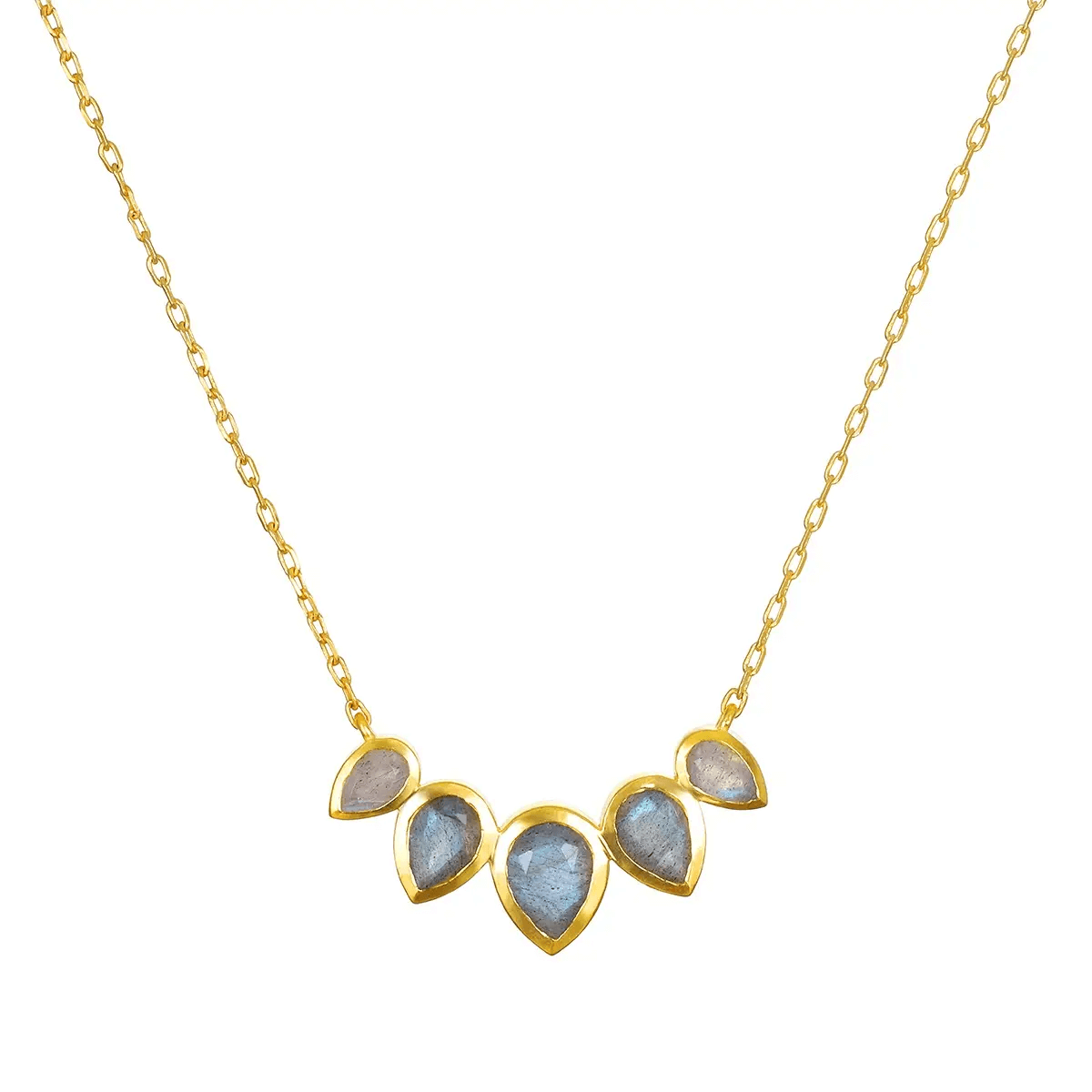 Awaken Intuition Labradorite Petal Necklace from Satya at Pinch in Northampton, MA