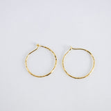 Earrings 22mm Pounded Wire Hoop GV