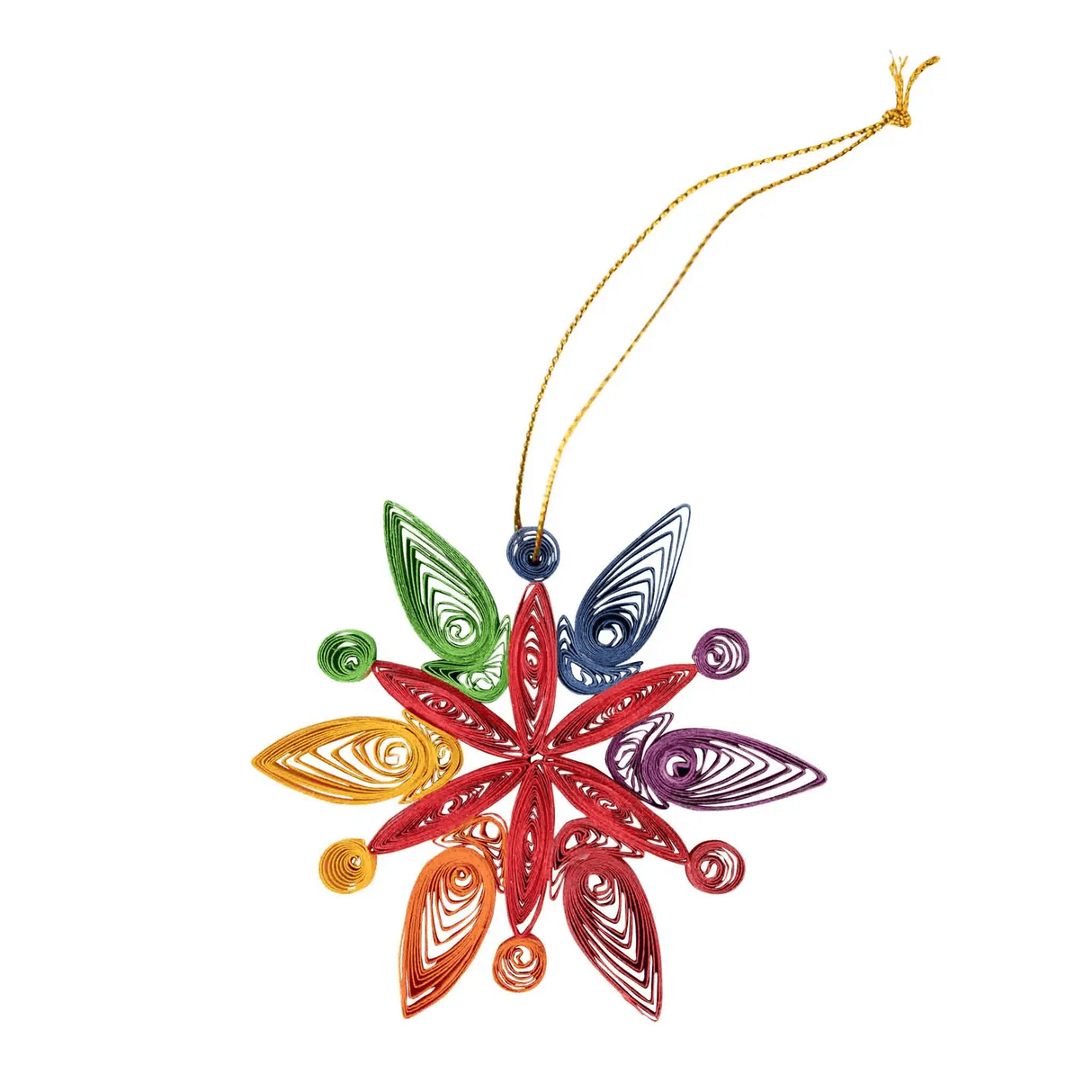 Rainbow Snowflake Quilled Ornament from Ten Thousand Villages at Pinch in Northampton, MA