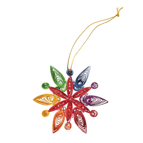 Rainbow Snowflake Quilled Ornament from Ten Thousand Villages at Pinch in Northampton, MA