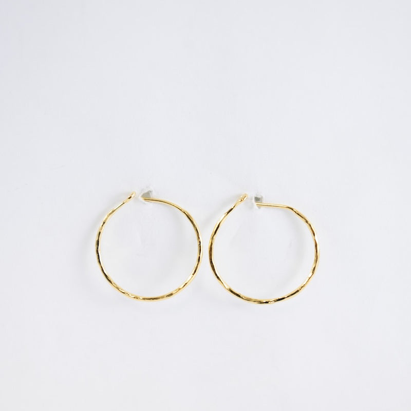 Earrings 22mm Pounded Wire Hoop GV