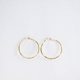 Earrings 22mm Pounded Wire Hoop GV
