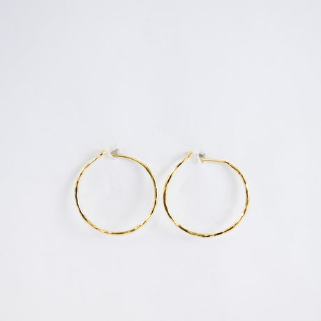 Earrings 22mm Pounded Wire Hoop GV