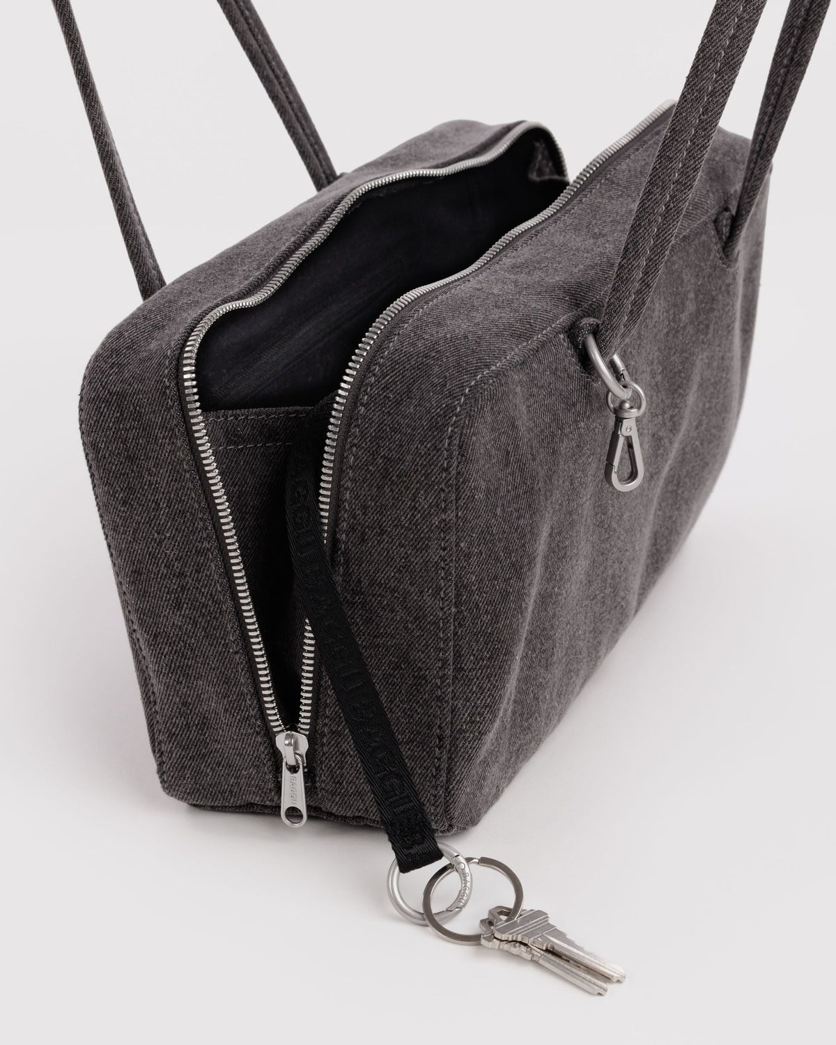 Washed Black Denim Bowler Bag
