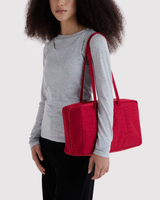 Medium Nylon Bowler Bag in Cherry