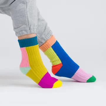 Mismatch House Socks S/M in Rainbow at PINCH