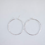 Medium Hammered Hoops in Sterling Silver