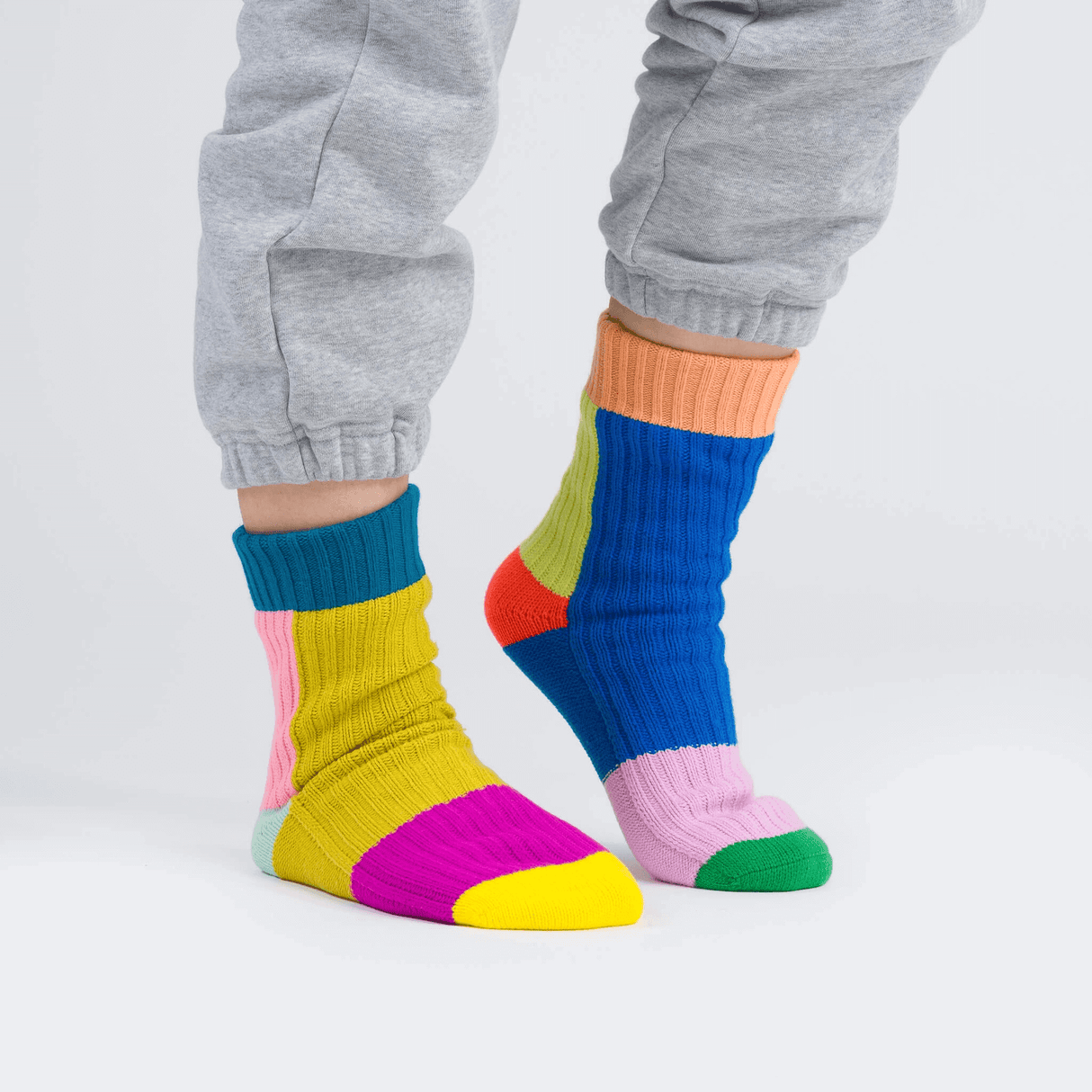 Mismatch House Socks S/M in Rainbow at PINCH