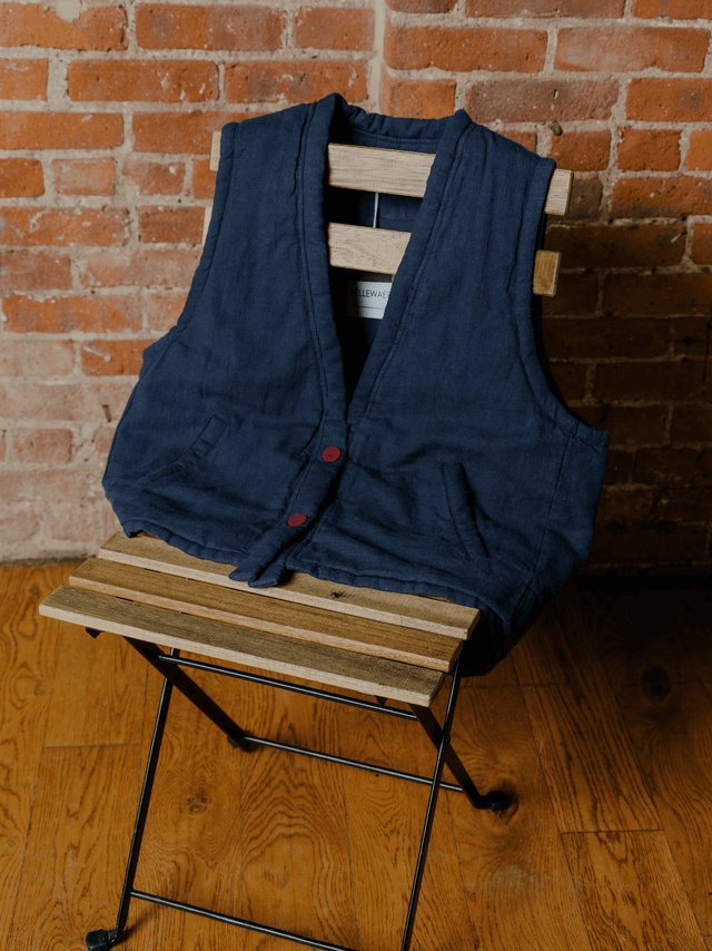 Hanten Padded Vest in Blue from Bellewaera at Pinch in Northampton, MA