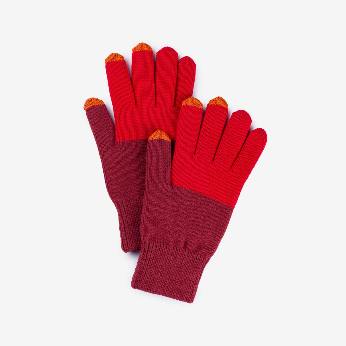 Colorblok Knit Touchscreen Gloves Ruby Red