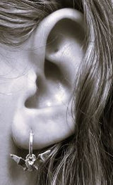 Bat Hoop Earrings in Gold Fill