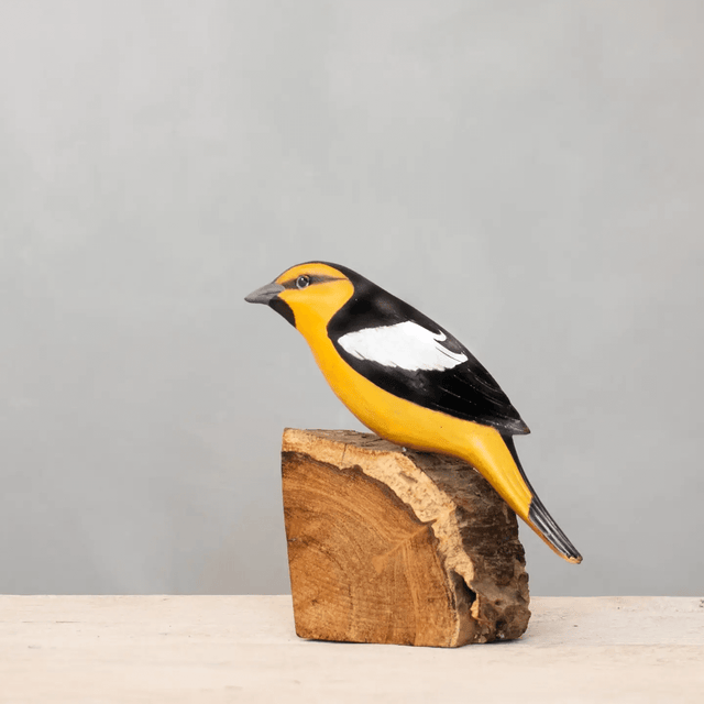 Wooden Oriole Figurine from Aviologie at Pinch in Northampton, MA