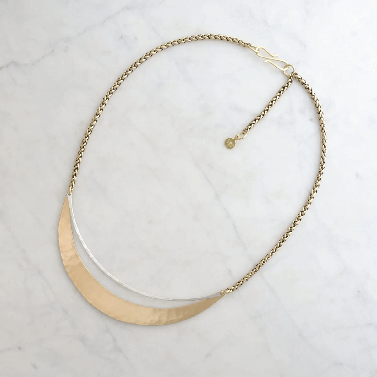 Luna Necklace in Silver & Brass