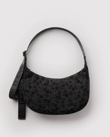 Medium Nylon Crescent Bag in Charcoal Ditsy Floral