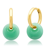 Simple Gold Huggies with Jade