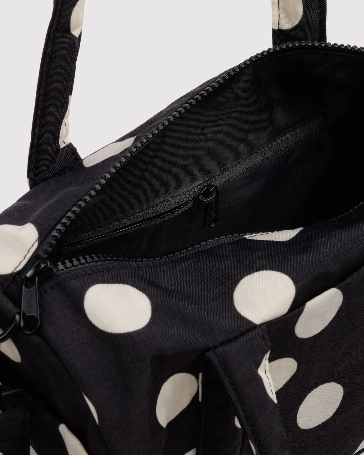Black and Cream Gingham Baggu Nylon Duffle Bag