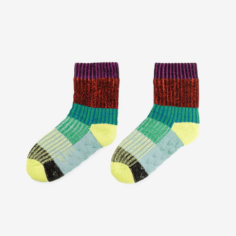 Mosaic House Socks in Lime Cobalt Size L/XL at PINCH