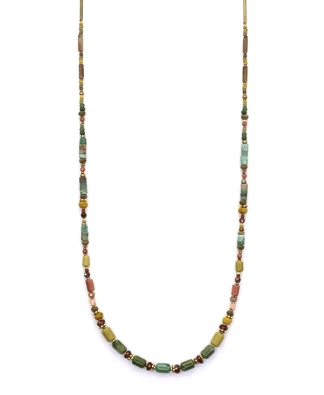 Gold Fill Necklace with Turquoise, Goldstone, and Garnet from Chipita at Pinch in Northampton, MA