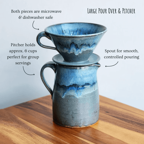 Pourover & Pitcher Set in Lakeshore Grey from Dock 6 Pottery at Pinch in Northampton, MA