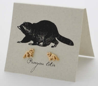 Raccoon Earrings in 14k Gold Fill at PINCH
