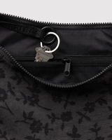 Medium Nylon Crescent Bag in Charcoal Ditsy Floral