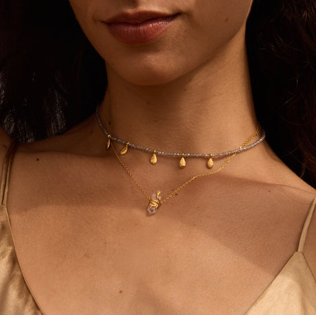 Inspired Beginnings Labradorite Petal Necklace