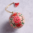 Painted Bright Florals Paper Mache Ball Ornament from Ten Thousand Villages at Pinch in Northampton, MA