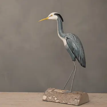 Wooden Great Blue Heron - Medium 14" at PINCH