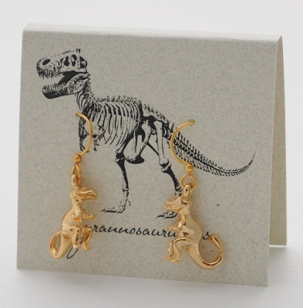 T-Rex Earrings in 14k Gold Plate