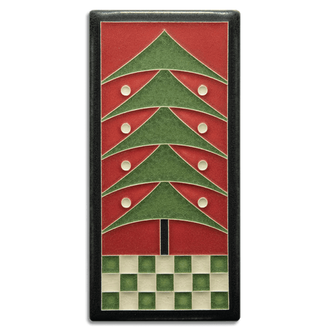 Tile 4x8 Dard Hunter Tree in Red from Motawi Tileworks at Pinch in Northampton, MA