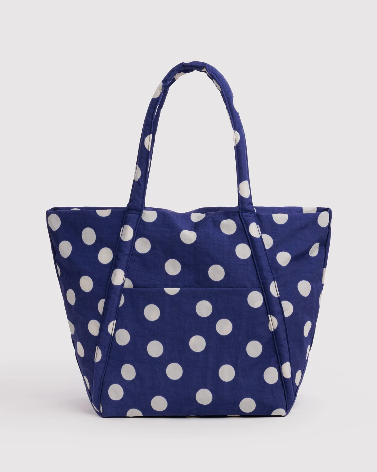 Navy and Cream Polka Dot Baggu Cloud Bag