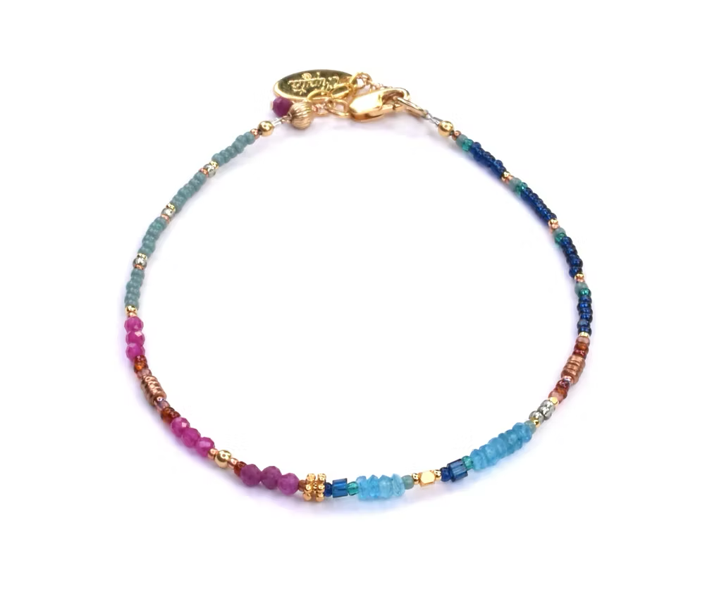 Gold Fill, Vermeil, Ruby, Apatite, Red Corundum Bracelet