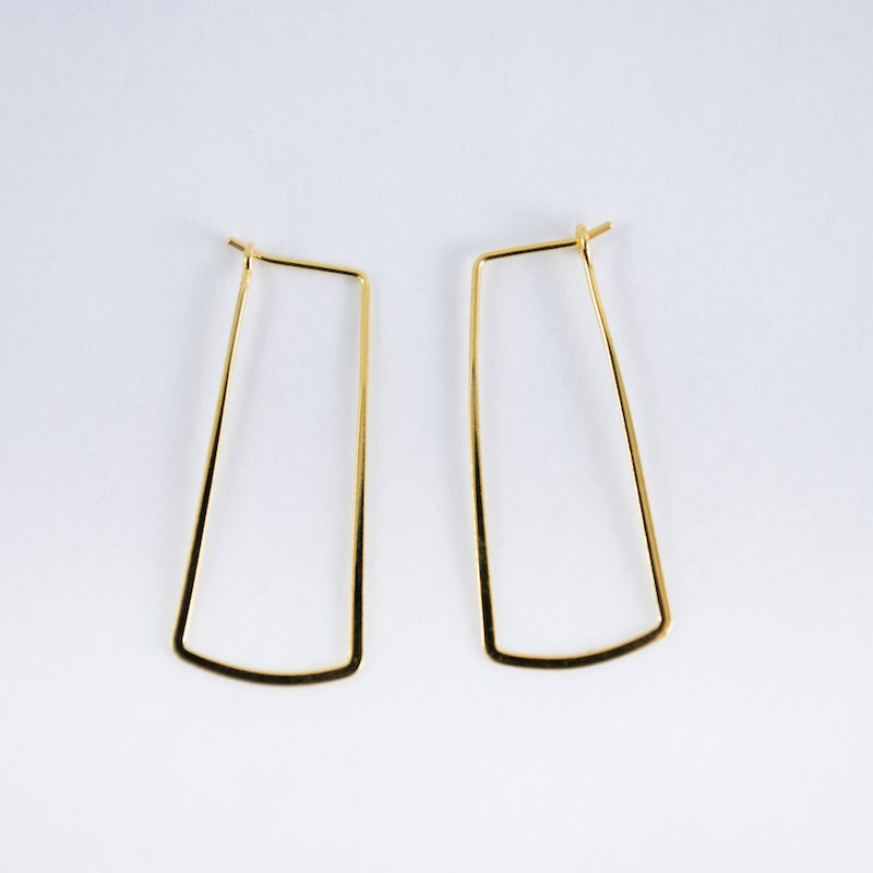 Earrings Rectangle Hoops 14kgv