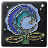 Cosmic Bloom 4x4 Tile in Blue