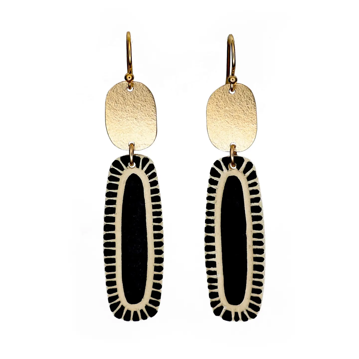 Cyra Earrings in Ceramic and Gold