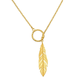Spiritual Messenger Feather Lariat Necklace from Satya at Pinch in Northampton, MA