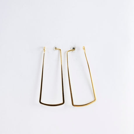 Earrings Rectangle Hoops 14kgv