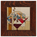 Tile 8x8 May Basket Cream from Motawi Tileworks at Pinch in Northampton, MA