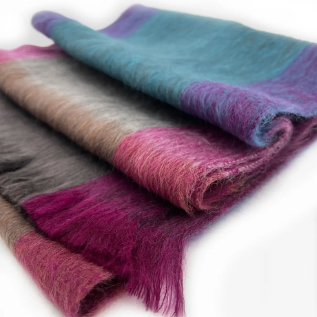 Alpaca Plaid Scarf in Kaleidoscope from Shupaca at Pinch in Northampton, MA