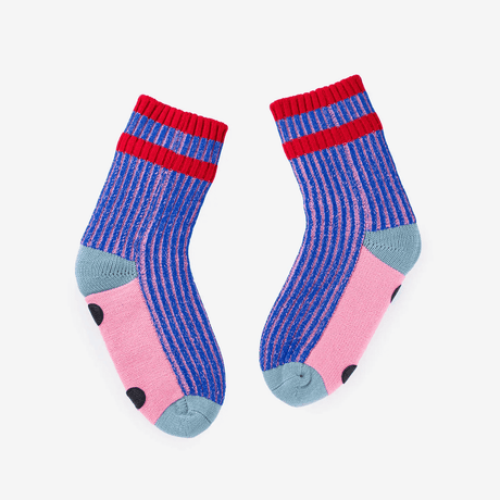 House Socks Gym Vibes in Cobalt & Pink L/XL