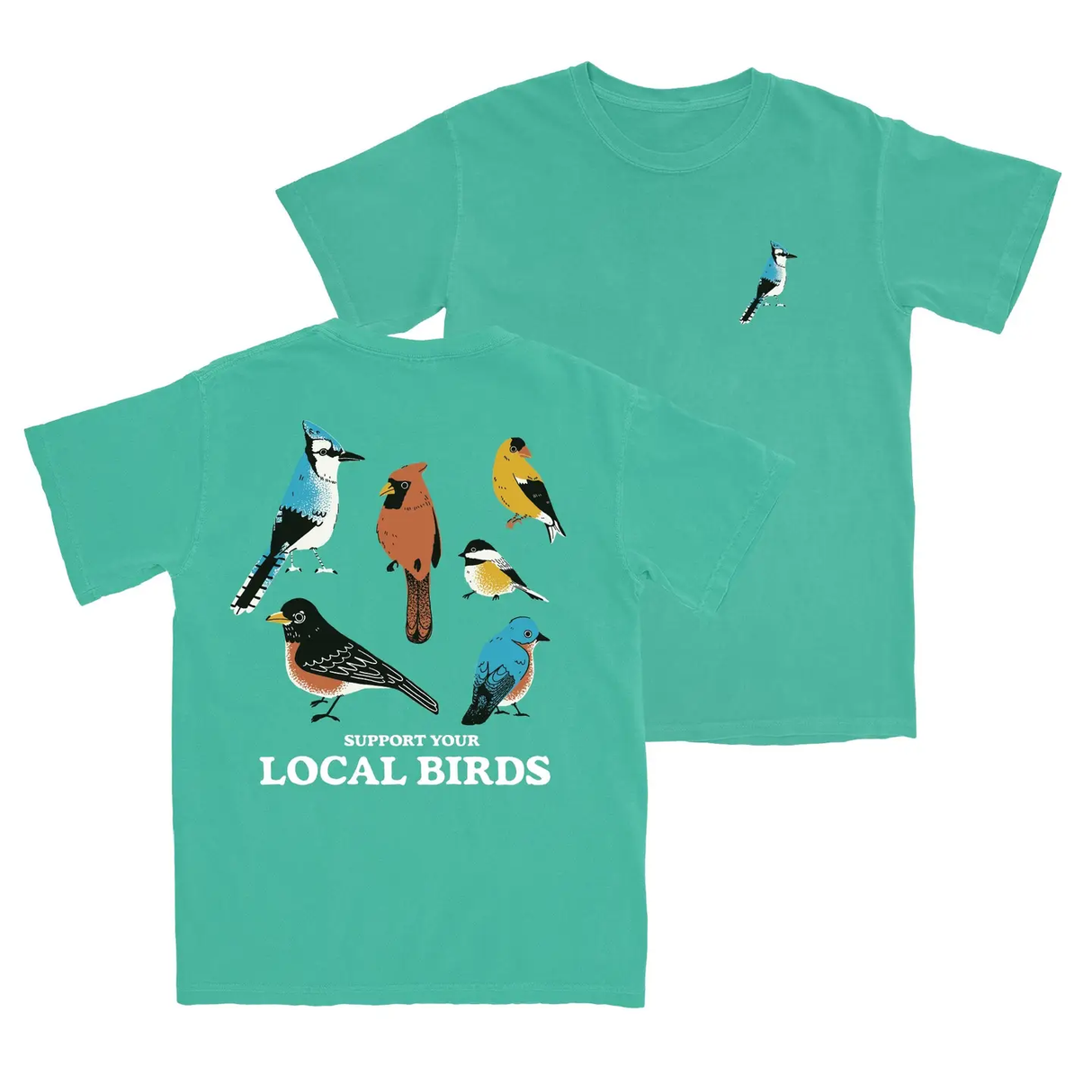 Backyard Birds of the East Green T-Shirt