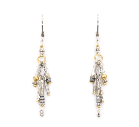 Sterling SIlver Earrings with 18K Gold Vermeil and Hematine from Chipita at Pinch in Northampton, MA