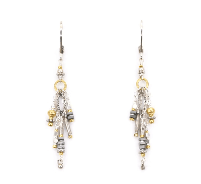 Sterling SIlver Earrings with 18K Gold Vermeil and Hematine from Chipita at Pinch in Northampton, MA