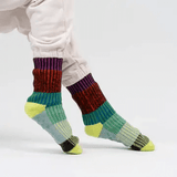 Mosaic House Socks in Lime Cobalt Size L/XL at PINCH