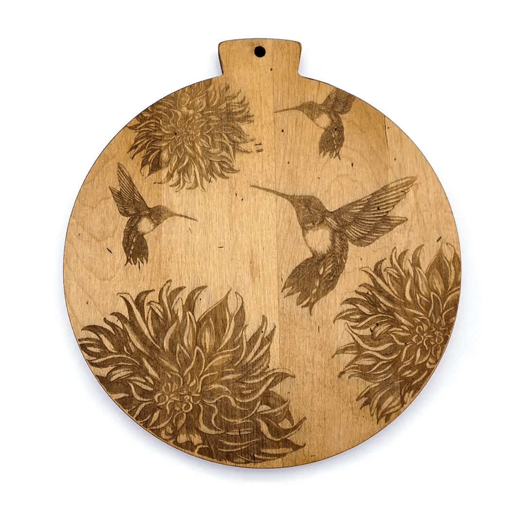 Round Cutting Board with Hummingbirds at PINCH