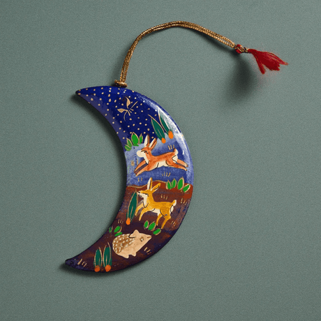 Painted Moon Paper Mache Ornament from Ten Thousand Villages at Pinch in Northampton, MA
